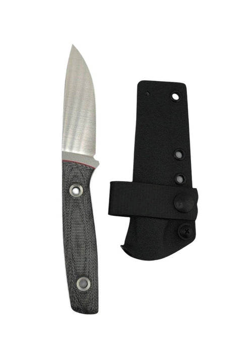 TRC Classic Freedom Satin Blade -Black Canvas Micarta - Red Liner - Full Flat Grind