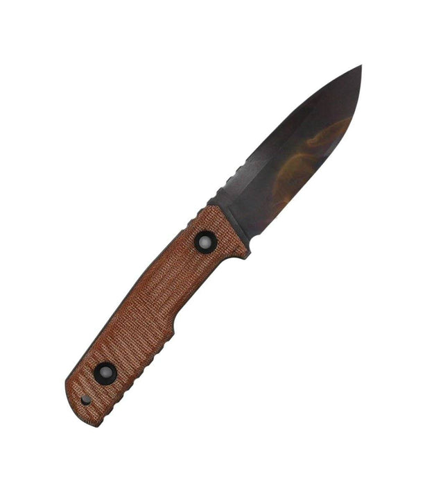 TRC Urban Tactical Elmax Natural Canvas Micarta Apocalyptic Finish Kydex Sheath