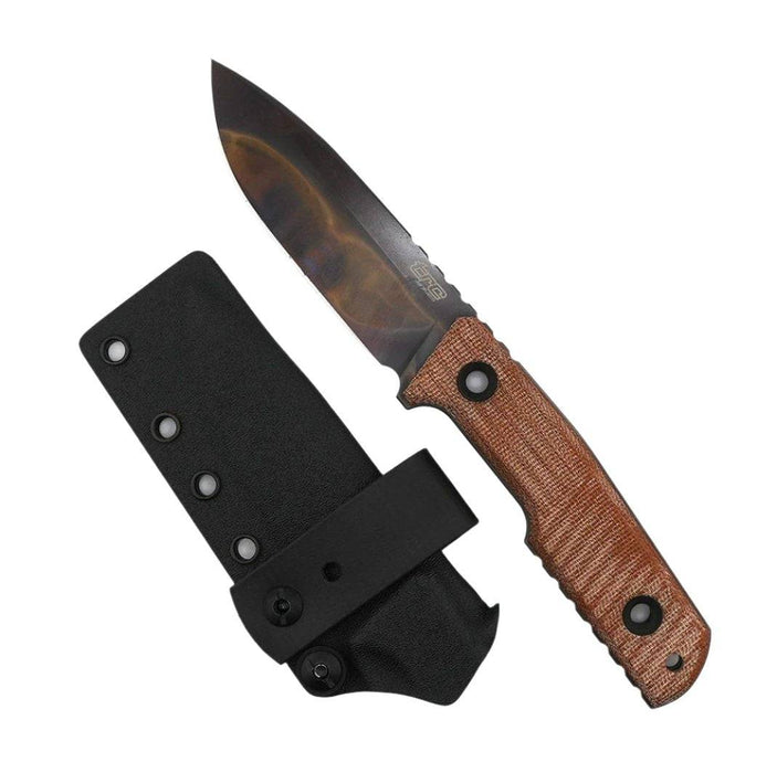 TRC Urban Tactical Elmax Natural Canvas Micarta Apocalyptic Finish Kydex Sheath