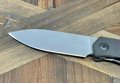 Trevor Burger Custom Knives TBC-URBANXL M390 Stonewashed Plain Blade Titanium Handles