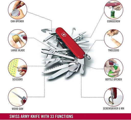 Victorinox Swiss Army SwissChamp Multi-Tool, Red, 3.58" Closed (Old Sku 53501) - 1.6795-X4