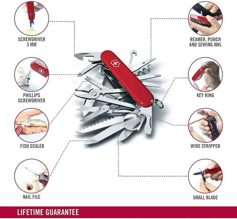 Victorinox Swiss Army SwissChamp Multi-Tool, Red, 3.58" Closed (Old Sku 53501) - 1.6795-X4