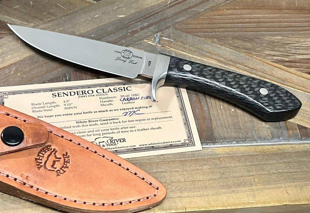 Custom White River Sendero Classic Carbon Fiber Handle S35VN (USA)