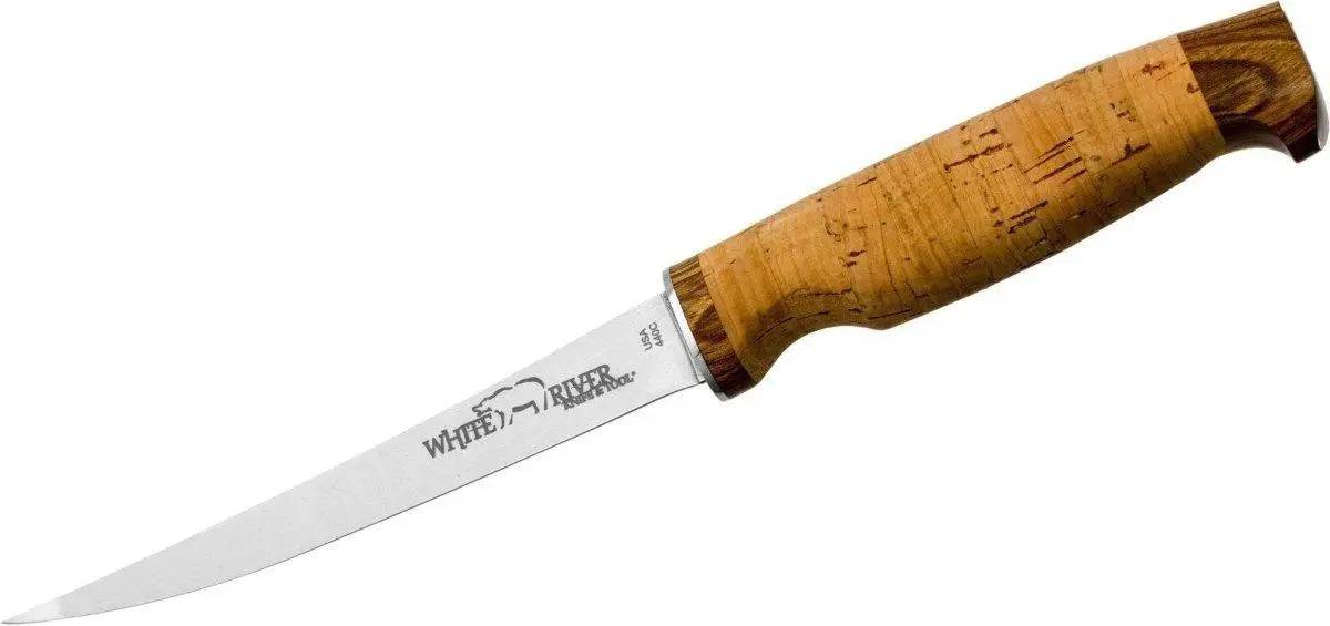 White River Fillet Knife 6" 440C Blade, Cork Handle - WRF6-CRK