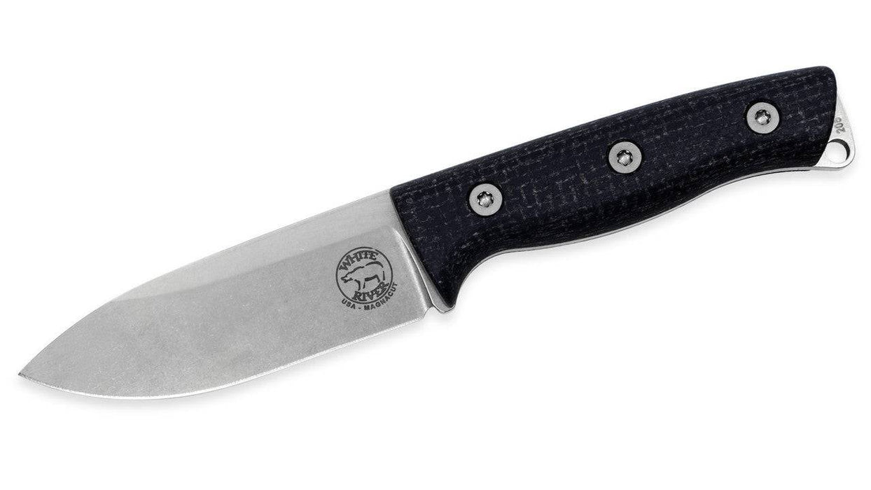 White River Ursus Cub Black Burlap Micarta with Magnacut Steel (WRUR35-BBL)