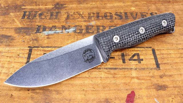 White River Ursus Cub Black Burlap Micarta with Magnacut Steel (WRUR35-BBL)