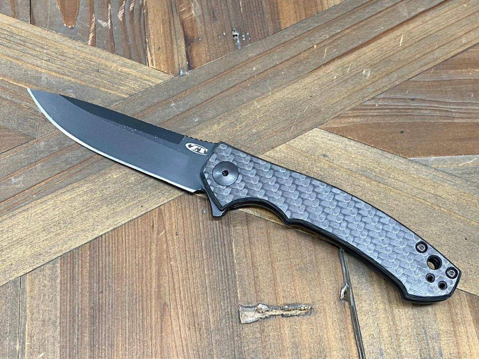 Pre-Owned ZT 0450CF Flipper 3.25" S35VN Black Blade Knife (USA)