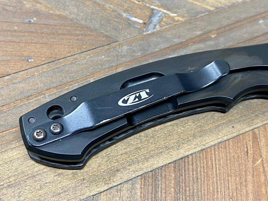 Pre-Owned ZT 0450CF Flipper 3.25" S35VN Black Blade Knife (USA)