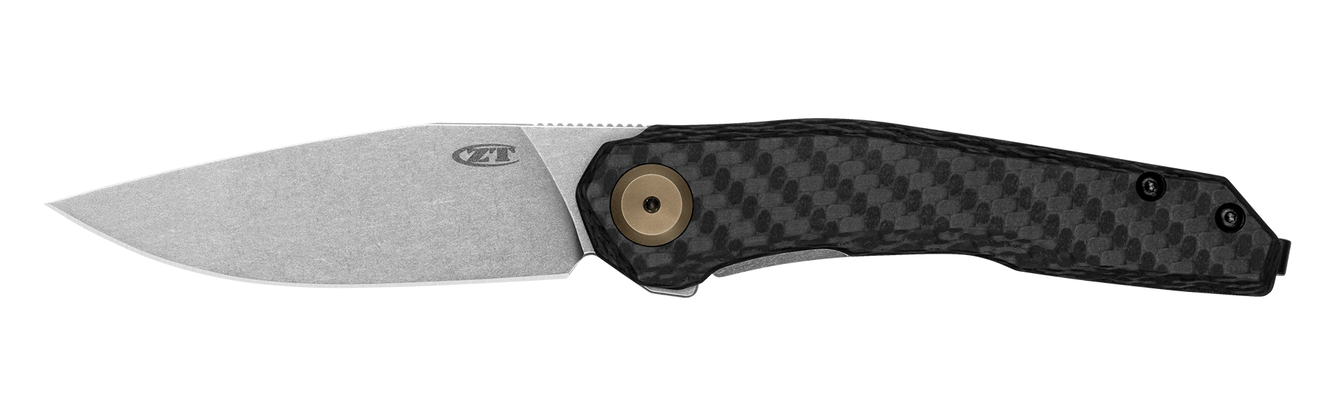 Zero Tolerance 0545 Flipper Knife 3.2" CPM-MagnaCut Stonewashed Drop Point Blade Carbon Fiber