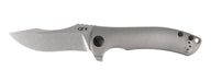 Zero Tolerance Les George 0920 Flipper 3.9" CPM-20CV Stonewashed Blade, 3D Machined Titanium Handles