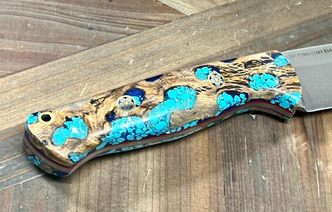 Black Cherry Turquoise Cholla Cactus Knife Scales Knife Handle